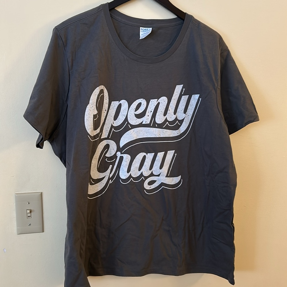 Openly GRAY 🩶 T-Shirt Natural Grey Silver Hair Gray Hair Fan 3XL Grey 🩶 Unisex 🩶 - Picture 6 of 8